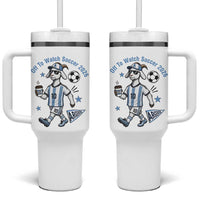 Funny Goat Football Lover Tumbler With Handle Off To Watch Argentina Soccer 2026