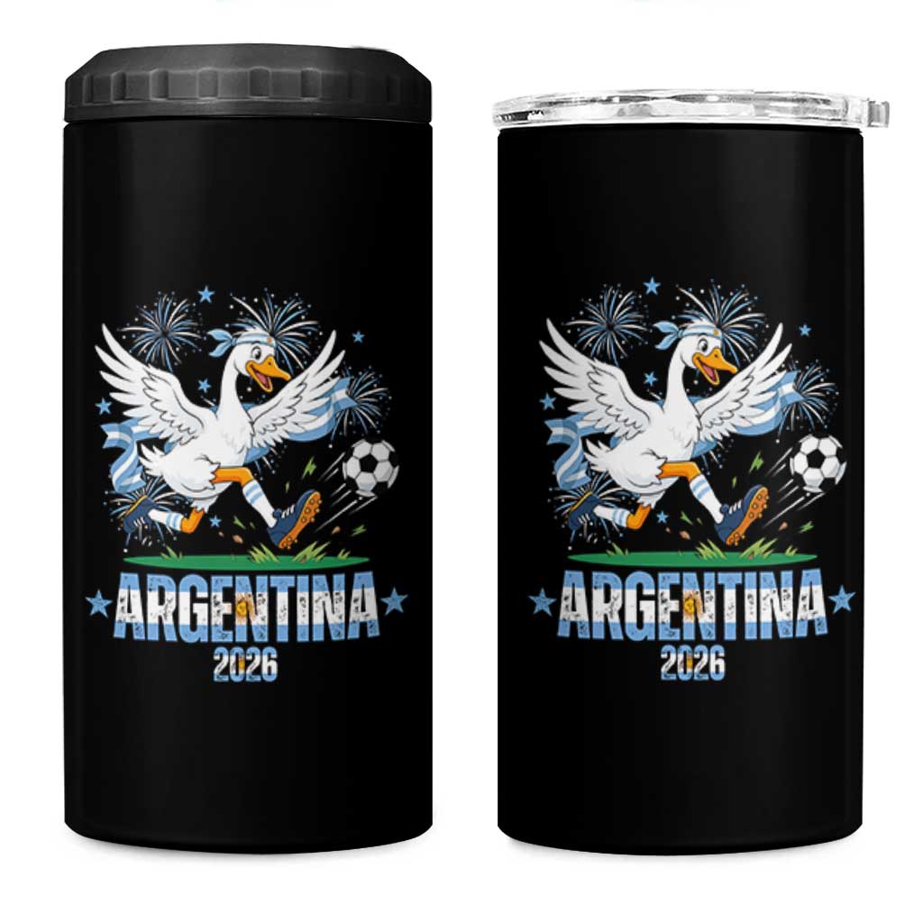 Funny Argentina Soccer Goose 4 in 1 Can Cooler Tumbler Football Fan Graphic