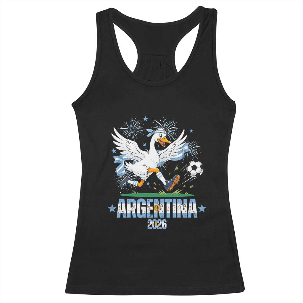 Funny Argentina Soccer Goose Racerback Tank Top Football Fan Graphic