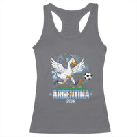 Funny Argentina Soccer Goose Racerback Tank Top Football Fan Graphic