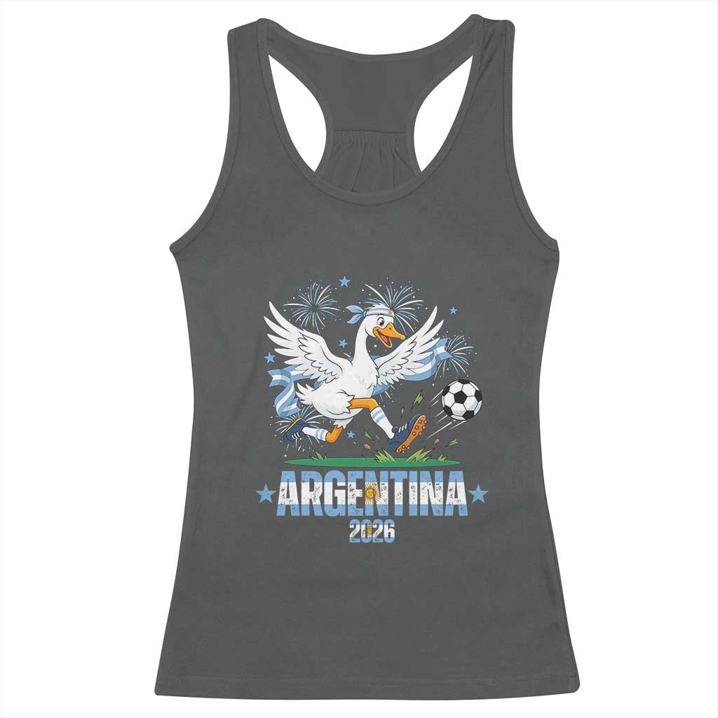 Funny Argentina Soccer Goose Racerback Tank Top Football Fan Graphic