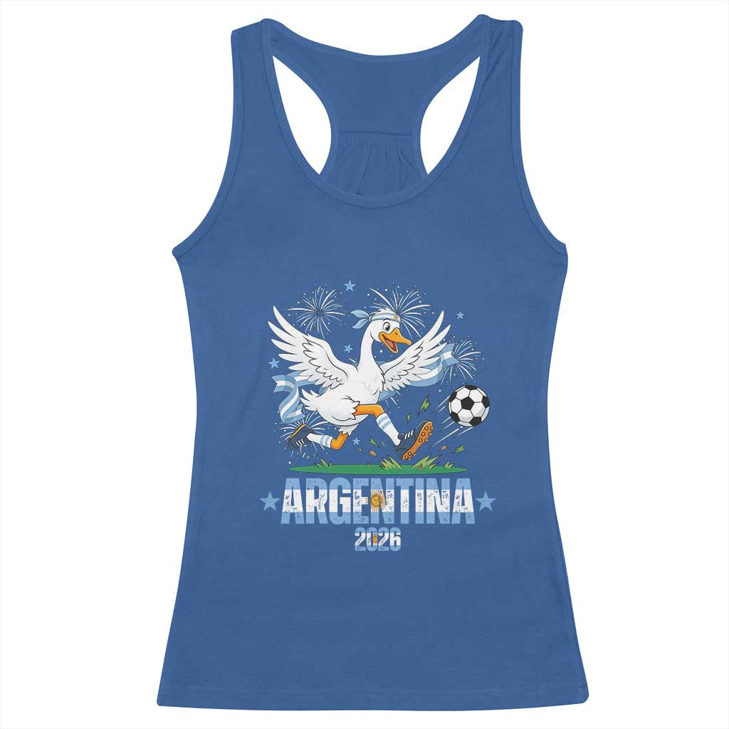Funny Argentina Soccer Goose Racerback Tank Top Football Fan Graphic