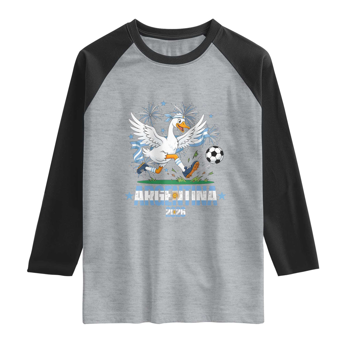 Funny Argentina Soccer Goose Raglan Shirt Football Fan Graphic