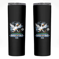 Funny Argentina Soccer Goose Skinny Tumbler Football Fan Graphic