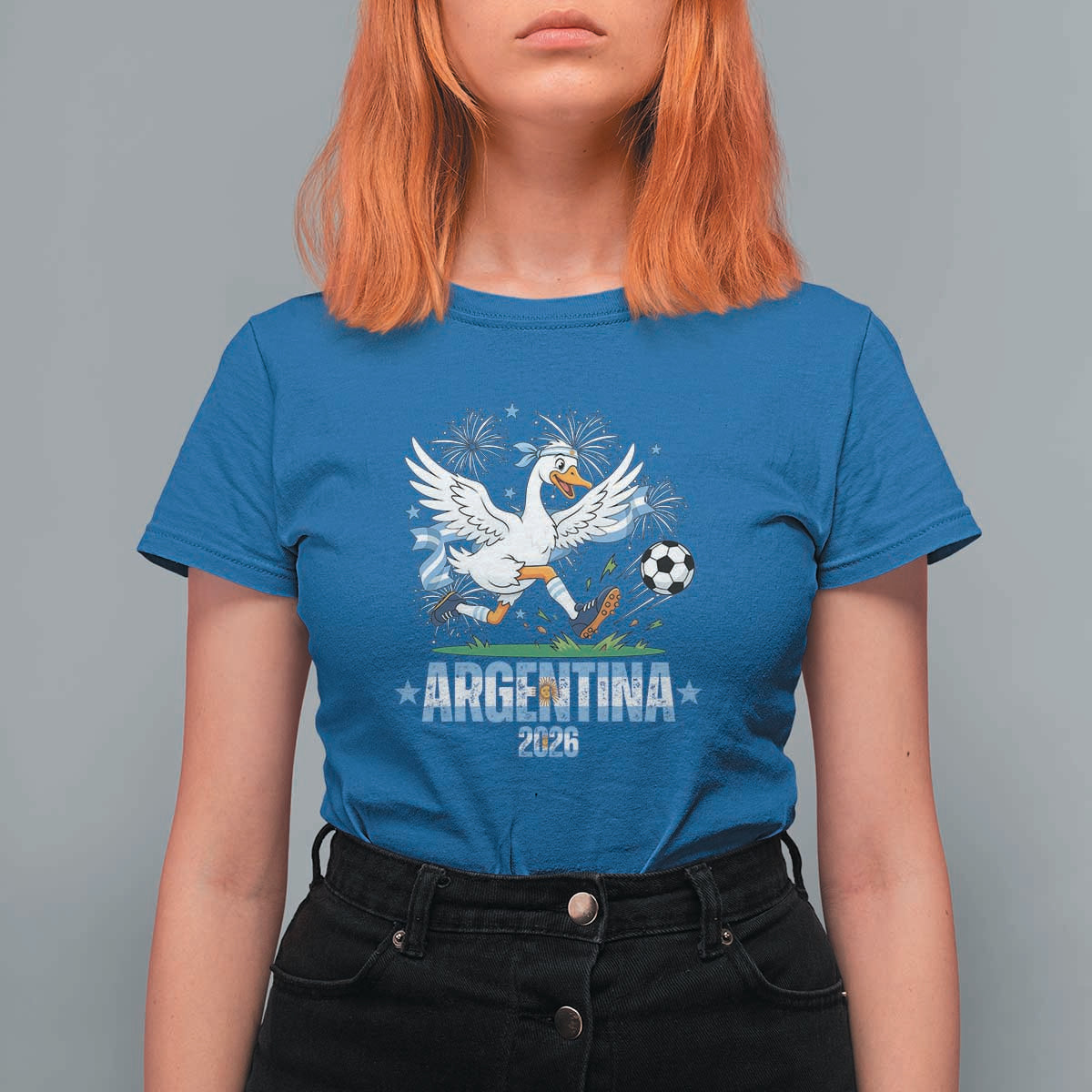 Funny Argentina Soccer Goose T Shirt For Women Football Fan Graphic