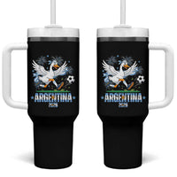 Funny Argentina Soccer Goose Tumbler With Handle Football Fan Graphic