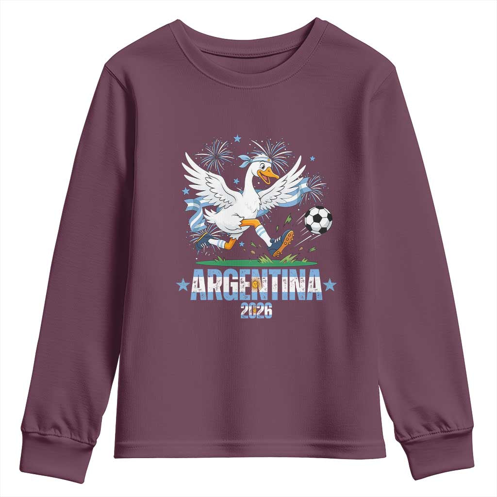 Funny Argentina Soccer Goose Youth Sweatshirt Football Fan Graphic