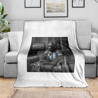 Funny Bigfoot Watching Soccer Throw Blanket Argentina Futbol Fan