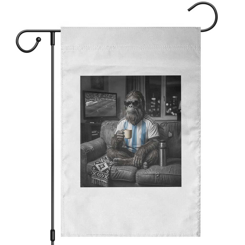Funny Bigfoot Watching Soccer Garden Flag Argentina Futbol Fan