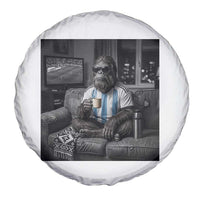 Funny Bigfoot Watching Soccer Spare Tire Cover Argentina Futbol Fan