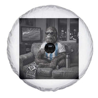 Funny Bigfoot Watching Soccer Spare Tire Cover Argentina Futbol Fan