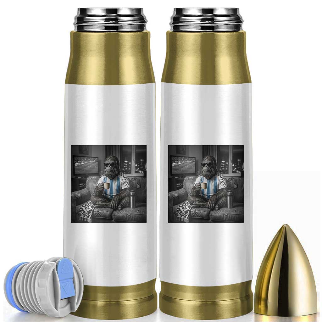 Funny Bigfoot Watching Soccer Bullet Tumbler Argentina Futbol Fan
