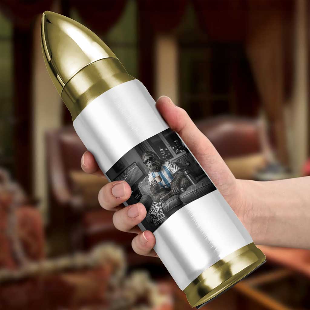 Funny Bigfoot Watching Soccer Bullet Tumbler Argentina Futbol Fan