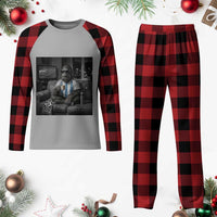 Funny Bigfoot Watching Soccer Plaid Pajama Set Argentina Futbol Fan