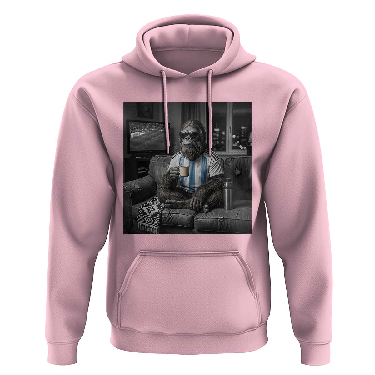 Funny Bigfoot Watching Soccer Hoodie Argentina Futbol Fan