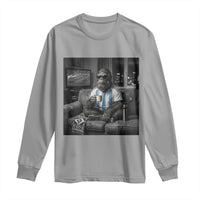 Funny Bigfoot Watching Soccer Long Sleeve Shirt Argentina Futbol Fan