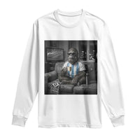 Funny Bigfoot Watching Soccer Long Sleeve Shirt Argentina Futbol Fan