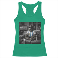 Funny Bigfoot Watching Soccer Racerback Tank Top Argentina Futbol Fan