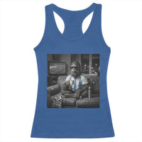Funny Bigfoot Watching Soccer Racerback Tank Top Argentina Futbol Fan