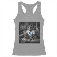 Funny Bigfoot Watching Soccer Racerback Tank Top Argentina Futbol Fan