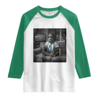 Funny Bigfoot Watching Soccer Raglan Shirt Argentina Futbol Fan
