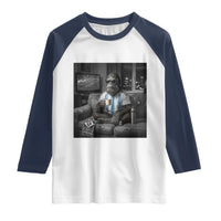 Funny Bigfoot Watching Soccer Raglan Shirt Argentina Futbol Fan