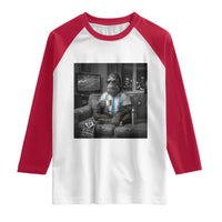 Funny Bigfoot Watching Soccer Raglan Shirt Argentina Futbol Fan