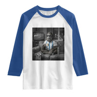 Funny Bigfoot Watching Soccer Raglan Shirt Argentina Futbol Fan