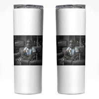 Funny Bigfoot Watching Soccer Skinny Tumbler Argentina Futbol Fan