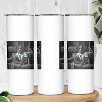 Funny Bigfoot Watching Soccer Skinny Tumbler Argentina Futbol Fan