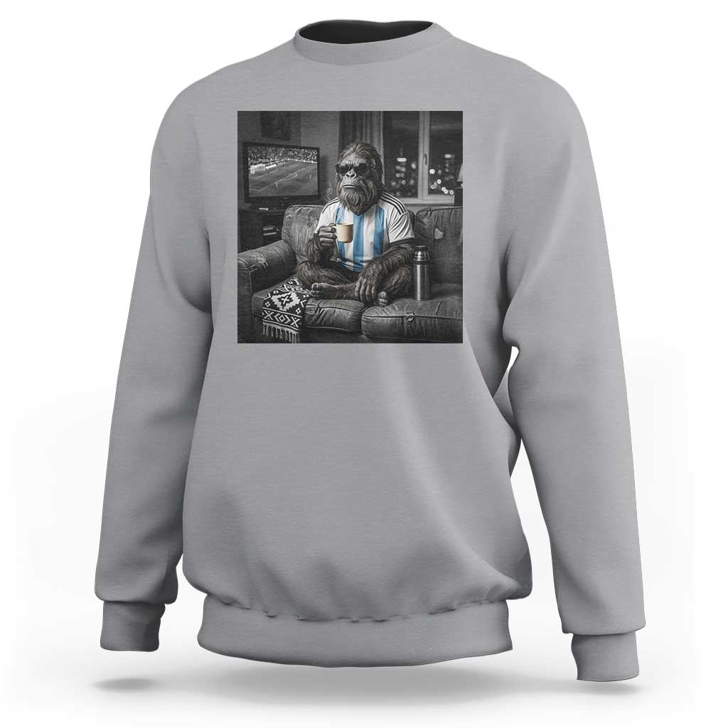Funny Bigfoot Watching Soccer Sweatshirt Argentina Futbol Fan
