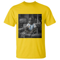 Funny Bigfoot Watching Soccer T Shirt Argentina Futbol Fan