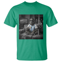 Funny Bigfoot Watching Soccer T Shirt Argentina Futbol Fan