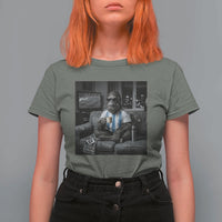 Funny Bigfoot Watching Soccer T Shirt For Women Argentina Futbol Fan