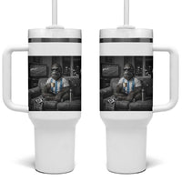 Funny Bigfoot Watching Soccer Tumbler With Handle Argentina Futbol Fan