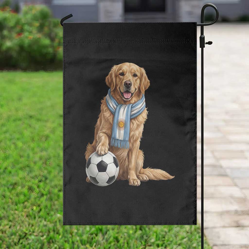 Golden Retriever Soccer Fan Garden Flag Argentina Football Pride