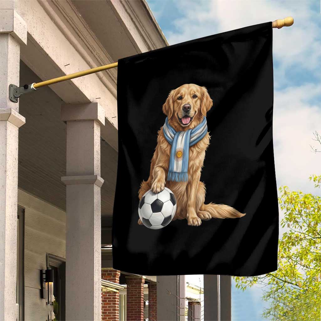 Golden Retriever Soccer Fan Garden Flag Argentina Football Pride
