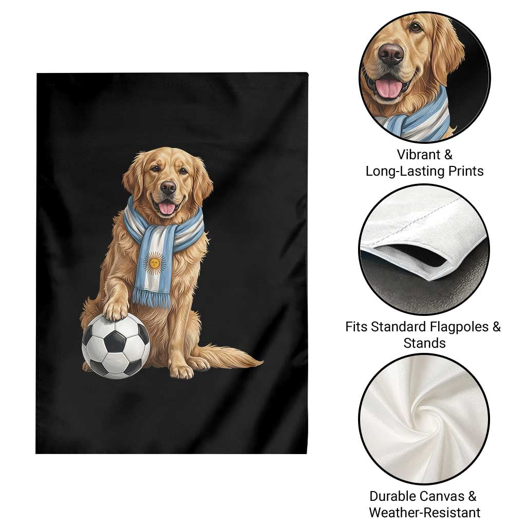 Golden Retriever Soccer Fan Garden Flag Argentina Football Pride