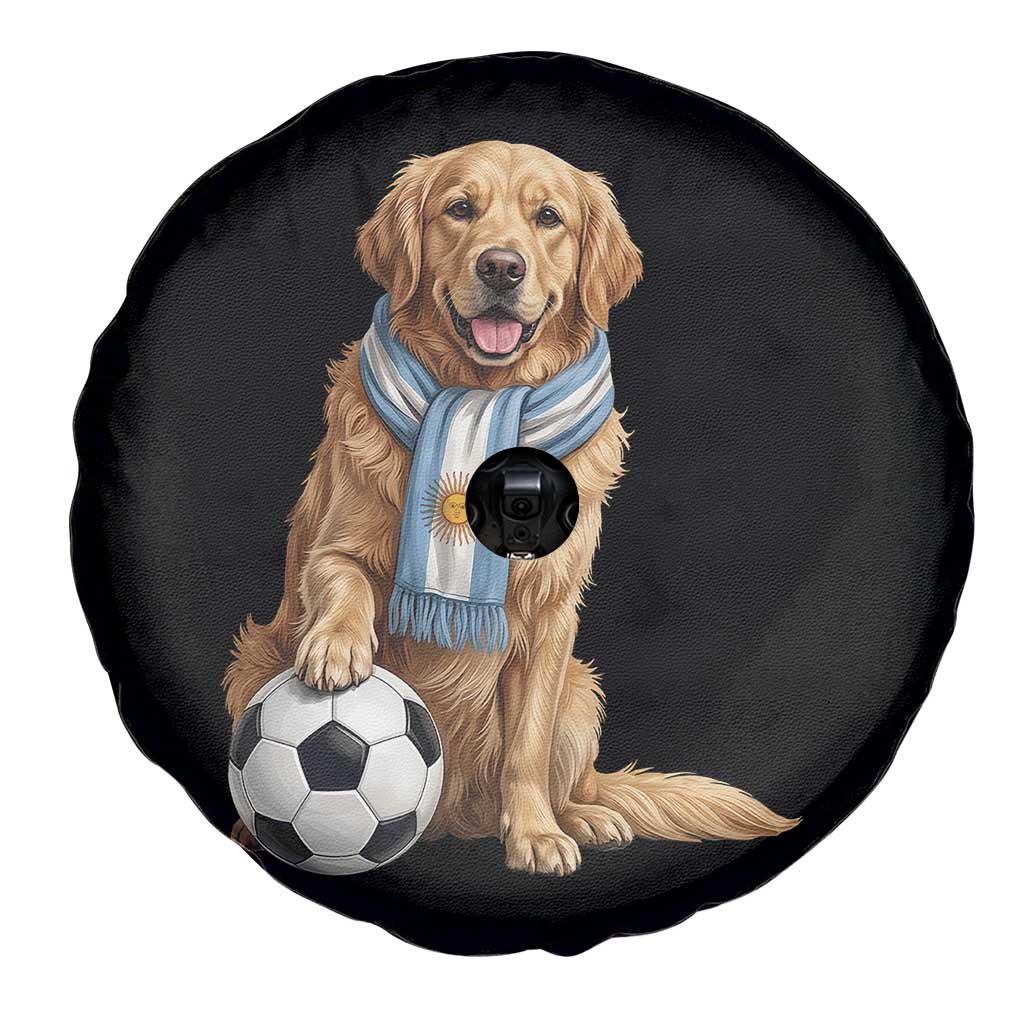 Golden Retriever Soccer Fan Spare Tire Cover Argentina Football Pride