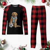 Golden Retriever Soccer Fan Plaid Pajama Set Argentina Football Pride