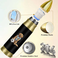 Golden Retriever Soccer Fan Bullet Tumbler Argentina Football Pride