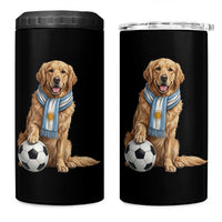 Golden Retriever Soccer Fan 4 in 1 Can Cooler Tumbler Argentina Football Pride