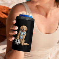 Golden Retriever Soccer Fan 4 in 1 Can Cooler Tumbler Argentina Football Pride