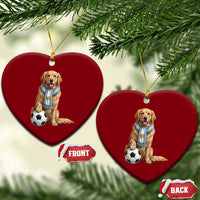 Golden Retriever Soccer Fan Ceramic Ornament Argentina Football Pride