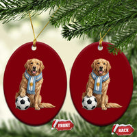 Golden Retriever Soccer Fan Ceramic Ornament Argentina Football Pride