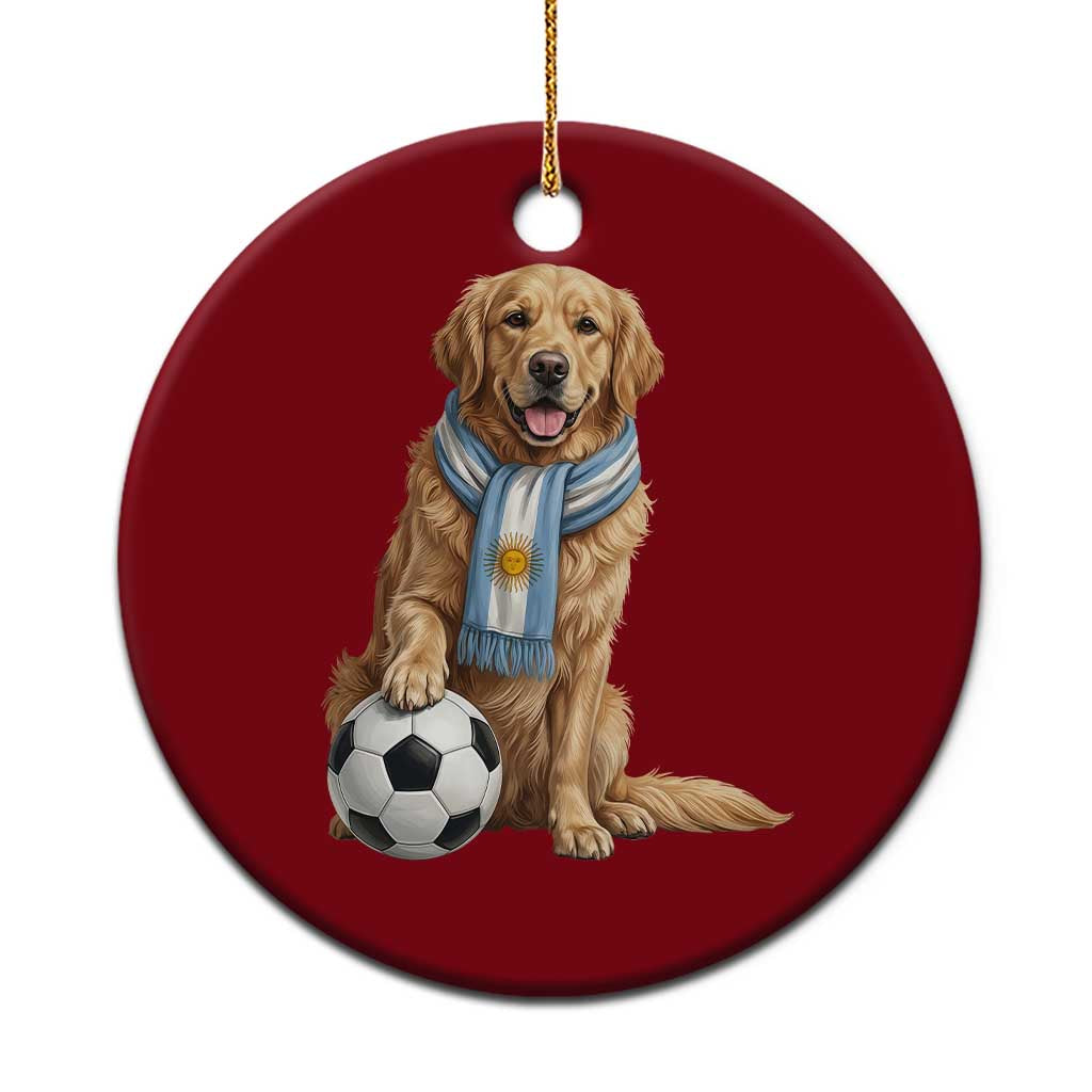 Golden Retriever Soccer Fan Ceramic Ornament Argentina Football Pride