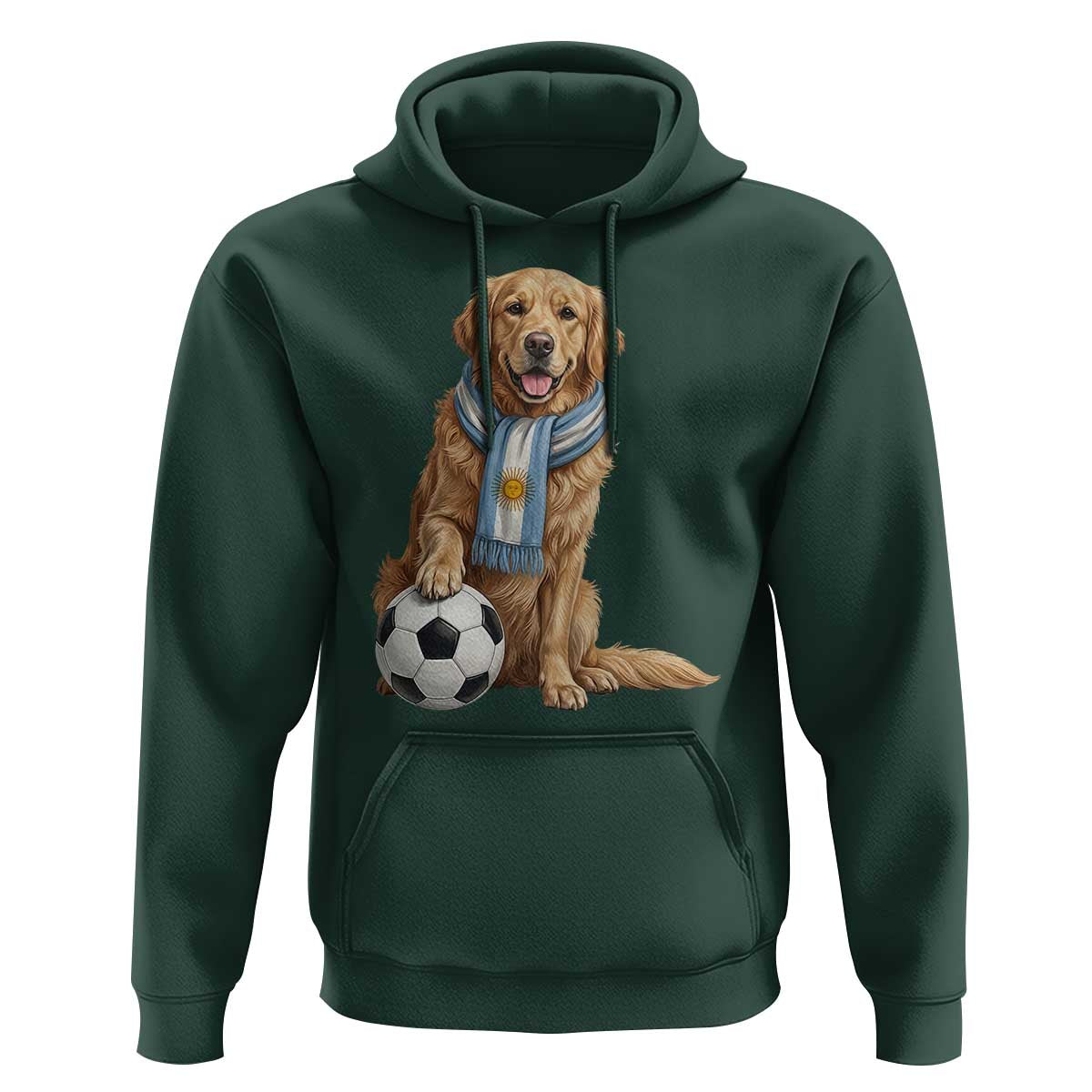 Golden Retriever Soccer Fan Hoodie Argentina Football Pride
