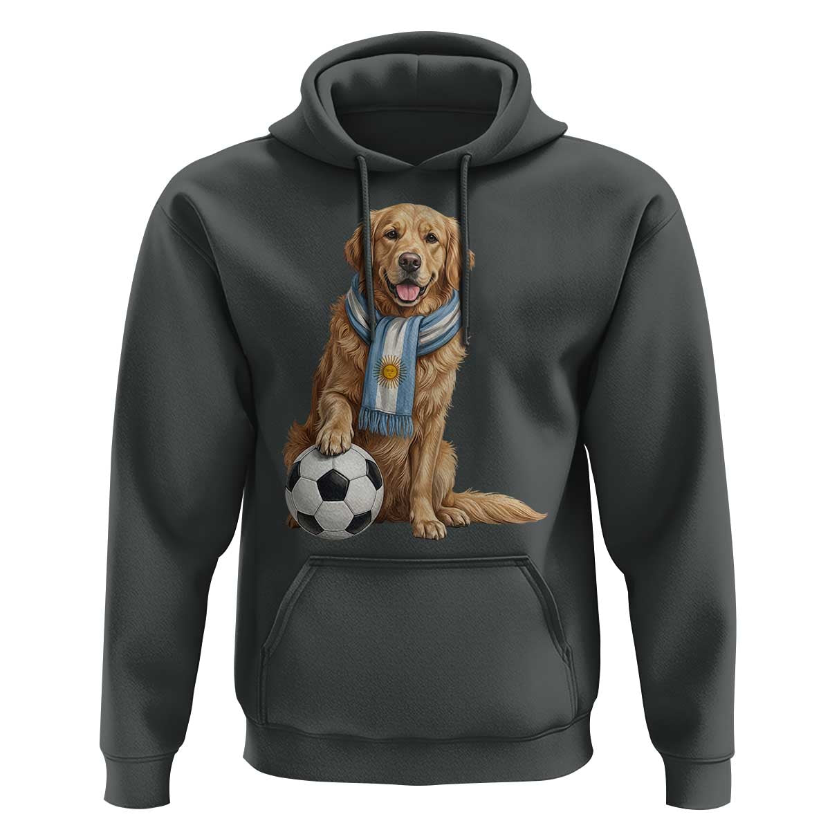 Golden Retriever Soccer Fan Hoodie Argentina Football Pride