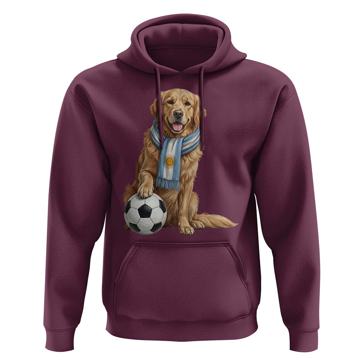 Golden Retriever Soccer Fan Hoodie Argentina Football Pride