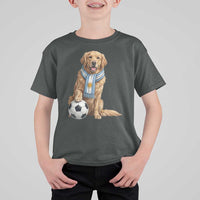 Golden Retriever Soccer Fan T Shirt For Kid Argentina Football Pride